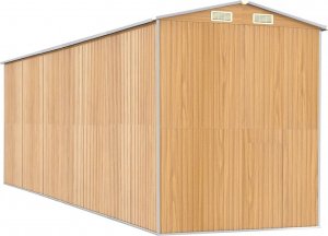vidaXL Szopa ogrodowa, jasnobrązowa 192x606x223 cm, stal galwanizowana 6