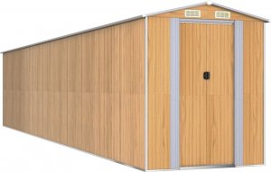 vidaXL Szopa ogrodowa, jasnobrązowa 192x938x223 cm, stal galwanizowana 2