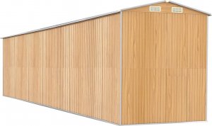 vidaXL Szopa ogrodowa, jasnobrązowa 192x938x223 cm, stal galwanizowana 6