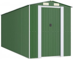 vidaXL Szopa ogrodowa, zielona, 192x523x223 cm, stal galwanizowana 2