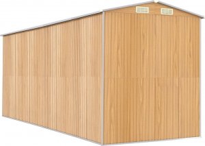 vidaXL Szopa ogrodowa, jasnobrązowa 192x523x223 cm, stal galwanizowana 6