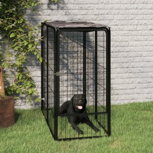 vidaXL vidaXL Kojec dla psa, 6 paneli, czarny, 50x100 cm, stalowy 1
