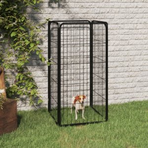 vidaXL vidaXL Kojec dla psa, 4 panele, czarny, 50x100 cm, stalowy 1