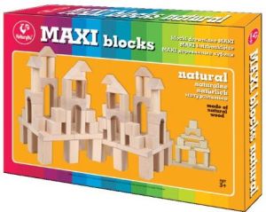 Kukuryku Klocki drewniane Magi blocks naturalne 53 elementy 1