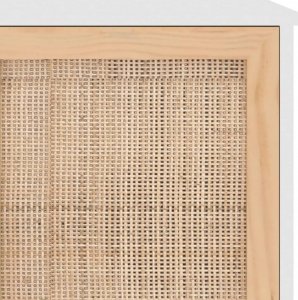 vidaXL Kredens, biały, 105x30x60 cm, lita sosna i naturalny rattan 7