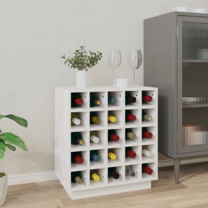 vidaXL vidaXL Szafka na wino, biały, 55,5x34x61 cm, lite drewno sosnowe 1