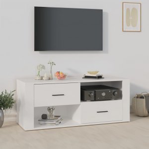 vidaXL vidaXL Szafka pod TV, biała, 100x35x40 cm, materiał drewnopochodny 1