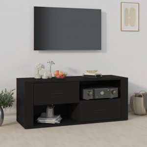 vidaXL vidaXL Szafka pod TV, czarna, 100x35x40 cm, materiał drewnopochodny 1