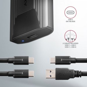 Kieszeń Axagon Obudowa zewnętrzna aluminiowa bezśrubowa EEM2-GTSA, USB-C 3.2 GEN 2 M.2 NVMe SSD 6