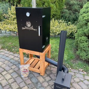 Grillpal Wędzarnia Metalowa Ocieplana MD124L/80 + Stołek Kolor Teak 1