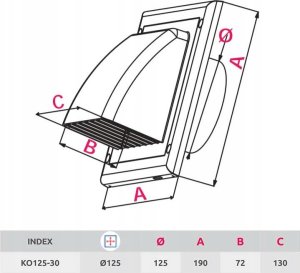 AWENTA Osłona wywiewna kanału okrągłego Awenta KO125-30BR fi125mm brązowa 2