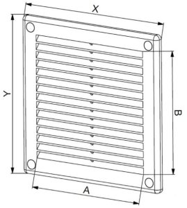 AWENTA Kratka wentylacyjna Awenta TRU2BR 150x150mm TUS. brązowa 10