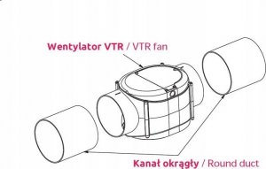 AWENTA Wentylator kanałowy VTR Awenta VTR100D fi100mm 42/70m3/h 12/22,5W 230V biały 5