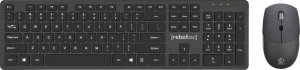 Klawiatura + mysz Rebeltec Zestaw bezprzewodowy klawiatura + mysz MAXIM 2,4GHz, zasięg 10m nano odbiornik USB 104 klawisze QWERTY 2