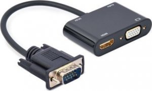 Adapter AV Gembird GEMBIRD Konwerter sygnału VGA do HDMI czarny 15cm 1