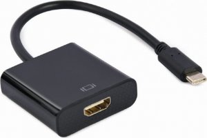 Adapter USB Gembird GEMBIRD Adapter USB-C do HDMI F czarny 4K30Hz 15 cm 1