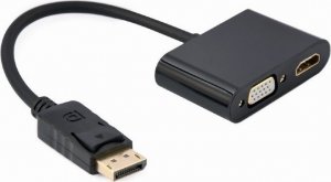 Adapter AV Gembird GEMBIRD Adapter Display port męski do HDMI + VGA żeński 1