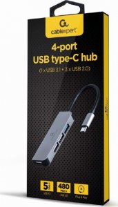 HUB USB Gembird GEMBIRD Hub USB 3.0 4-Porty 1 x USB 3.1 + 3 x USB 2.0 czarny 2