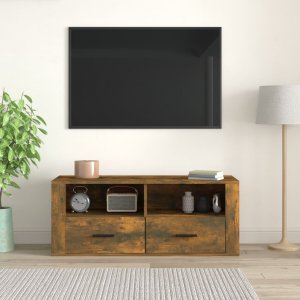 vidaXL Szafka pod telewizor, przydymiony dąb, 100x35x40 cm 3