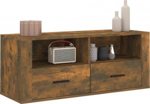 vidaXL Szafka pod telewizor, przydymiony dąb, 100x35x40 cm 4