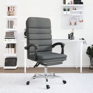 Krzesło biurowe vidaXL vidaXL Rozkładany fotel masujący, ciemnoszary, obity tkaniną 1