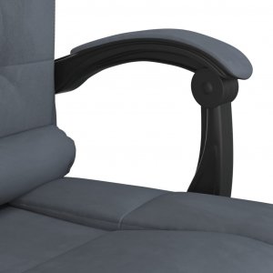Krzesło biurowe vidaXL vidaXL Rozkładany fotel masujący, ciemnoszary, obity aksamitem 10
