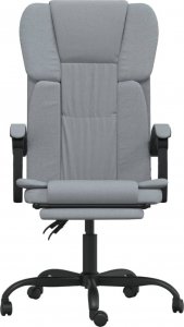 Krzesło biurowe vidaXL Rozkładany fotel biurowy, jasnoszary, obity tkaniną 3