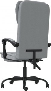 Krzesło biurowe vidaXL Rozkładany fotel biurowy, jasnoszary, obity tkaniną 5