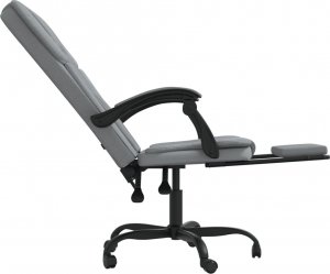 Krzesło biurowe vidaXL Rozkładany fotel biurowy, jasnoszary, obity tkaniną 7