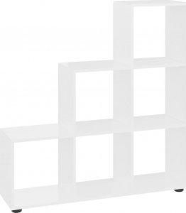 vidaXL vidaXL Regał schodkowy, biały o wysokim połysku, 107 cm 2