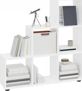 vidaXL vidaXL Regał schodkowy, biały o wysokim połysku, 107 cm 3