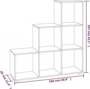 vidaXL vidaXL Regał schodkowy, biały o wysokim połysku, 107 cm 6