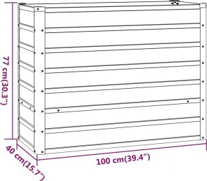 vidaXL vidaXL Donica ogrodowa, szara, 100x40x77 cm, stal kortenowska 7