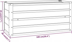 vidaXL vidaXL Donica ogrodowa, szara, 100x40x45 cm, stal kortenowska 7