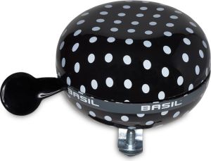 Basil Dzwonek Rowerowy BIG BELL POLKADOT 80 mm Black/White Dots (BAS-50397) 1