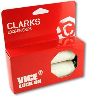 Clarks Chwyty kierownicy CLARK'S CLO201 LOCK-ON białe klamry zielone aluminiowe anodyzowane 2