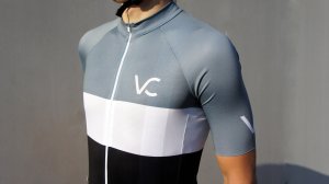 Velcredo Koszulka kolarska męska szara rowerowa 6