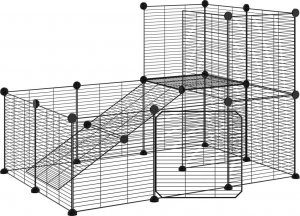 vidaXL Klatka dla zwierząt z bramką, 20 paneli, czarna, 35x35 cm, stal 2