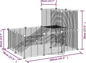vidaXL Klatka dla zwierząt z bramką, 20 paneli, czarna, 35x35 cm, stal 4