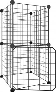 vidaXL Klatka dla zwierząt z bramką, 8 paneli, czarna, 35x35 cm, stal 2