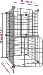vidaXL Klatka dla zwierząt z bramką, 8 paneli, czarna, 35x35 cm, stal 4