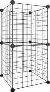 vidaXL vidaXL Klatka dla zwierząt, 8 paneli, czarna, 35x35 cm, stalowa 2