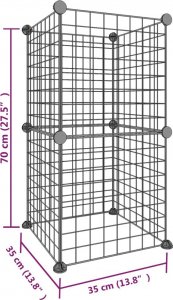 vidaXL vidaXL Klatka dla zwierząt, 8 paneli, czarna, 35x35 cm, stalowa 4