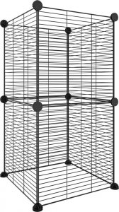 vidaXL vidaXL Klatka dla zwierząt, 8 paneli, czarna, 35x35 cm, stalowa 2
