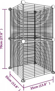 vidaXL vidaXL Klatka dla zwierząt, 8 paneli, czarna, 35x35 cm, stalowa 4