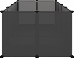vidaXL Klatka dla małych zwierząt, czarna, 144x74x46,5 cm, PP i stal 4