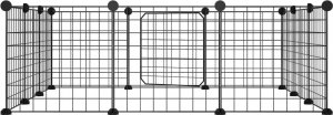 vidaXL Klatka dla zwierząt z bramką, 12 paneli, czarna, 35x35 cm, stal 5