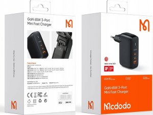 Ładowarka Mcdodo Ładowarka sieciowa GaN 65W Mcdodo CH-0291 2x USB-C, USB-A (czarna) 15