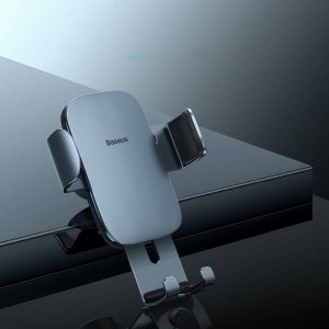 Baseus Uchwyt samochodowy grawitacyjny Baseus Metal Age II do okrągłej kratki (szary) 12