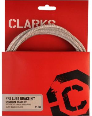 Clarks Zestaw hamulcowy CLARK'S PRE LUBE CARBON Mtb/Szosa uniwersalny pancerz srebrny karbon 1